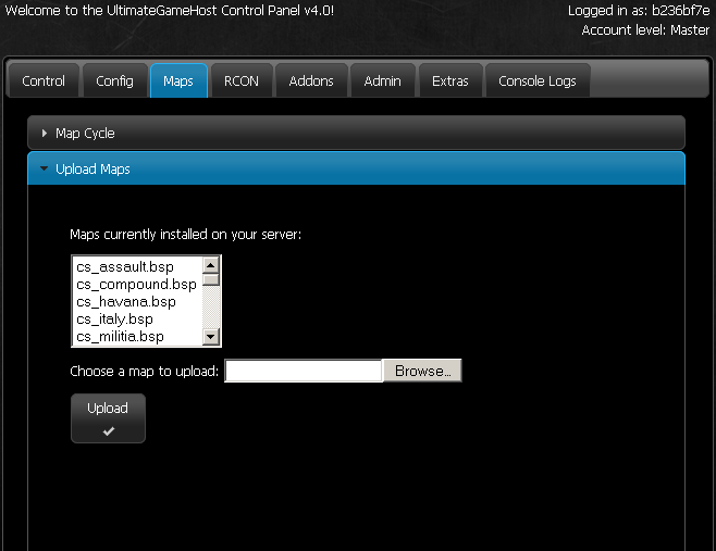 Maps -> Upload Map